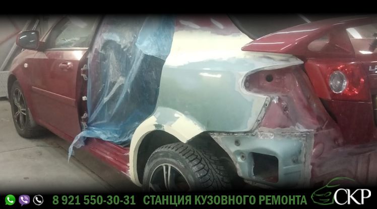 Замена крыла Шевроле Лачетти (Chevrolet Lacetti) в СПб в автосервисе СКР.